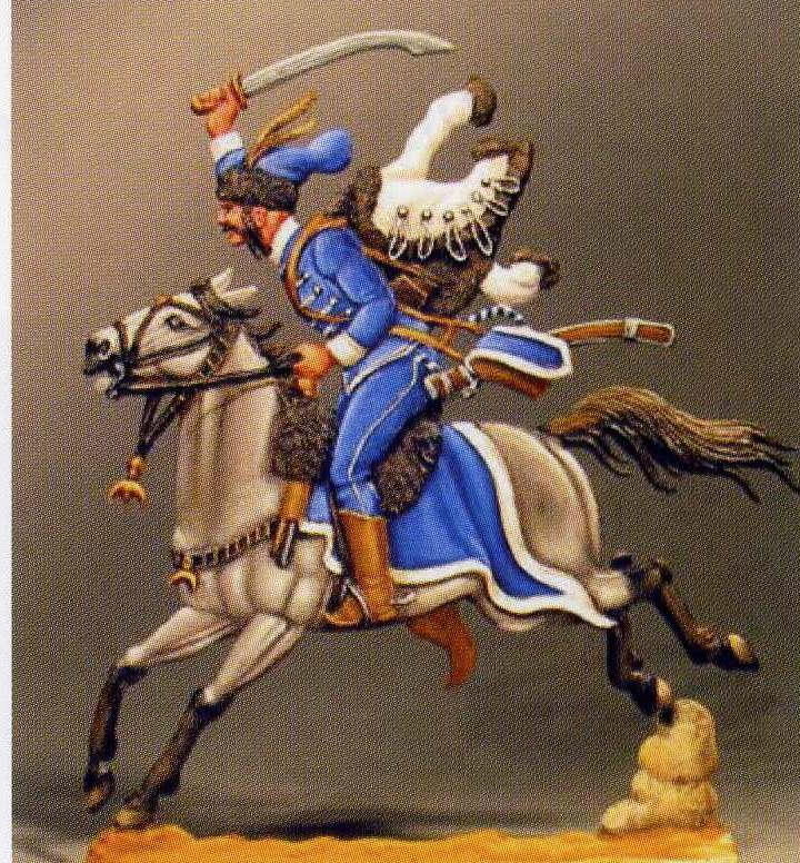 Blue King Hussar Charging w/sword